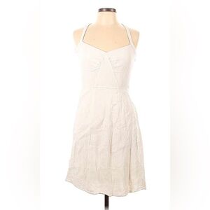 Ann Taylor Loft white knee length sundress, sz 10 petite -RUNS SMALL